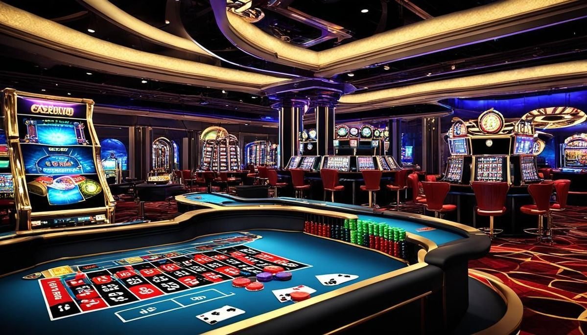 Tampilan grid permainan slot qwin4d dengan Mahjong Ways, Gates of Olympus, Fortune Tiger